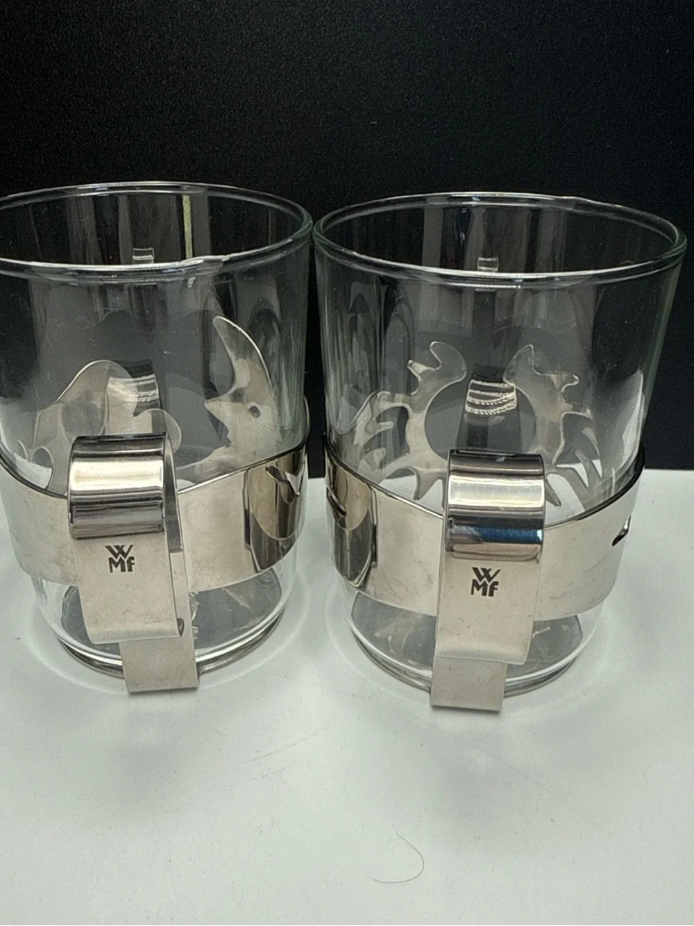 Vintage WMF Cromargan Celestial Tea Set of 2‎ Stainless Steel GERMANY
